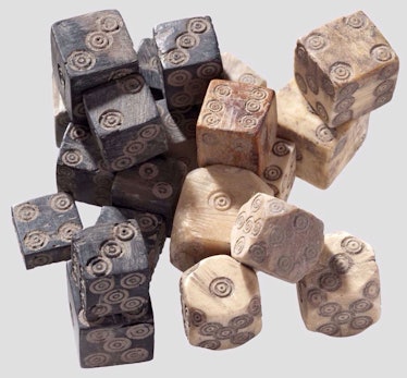Black and white wooden dices 