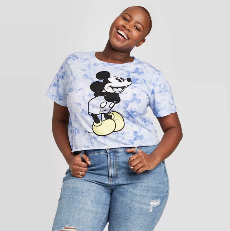 Women's Disney Mickey Plus Size Short Sleeve Graphic T-Shirt (Juniors') - Blue