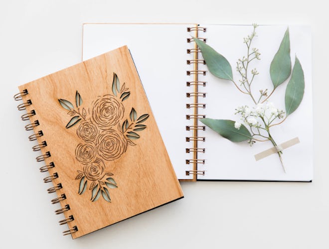 Ranunculus Laser Cut Wood Journal