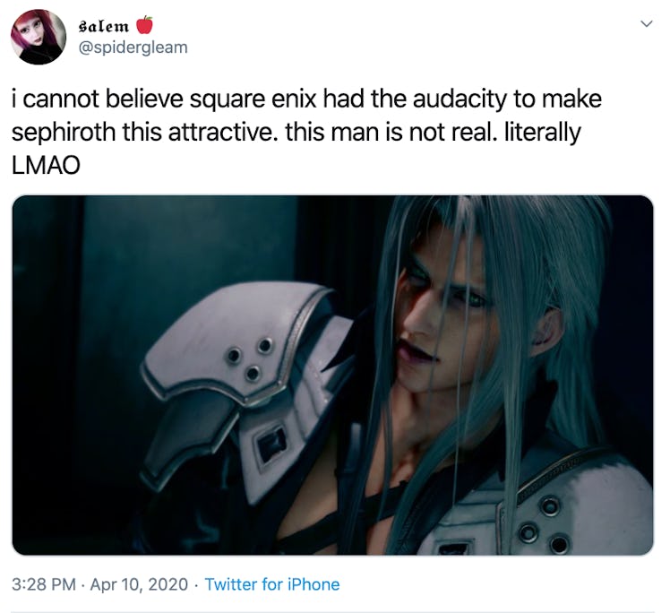 Tweet by "salem" about the FF7 Remake