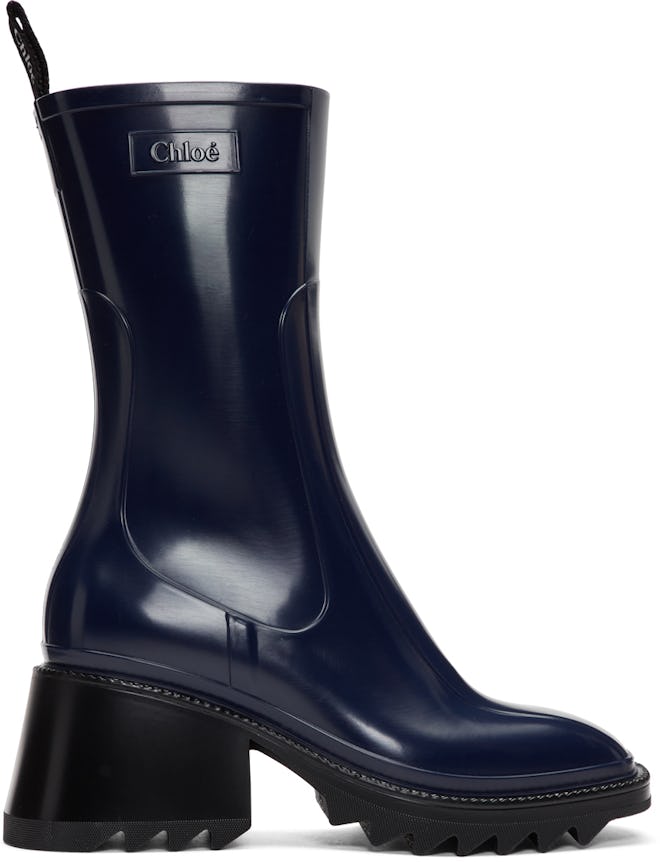 Chloé Navy OVC Betty Rain Boots