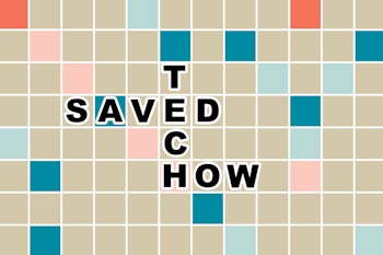 A puzzle giving "how tech saved" text solution