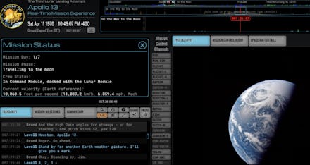 A display screenshot from the Apollo 13 mission at the moment when it went wrong