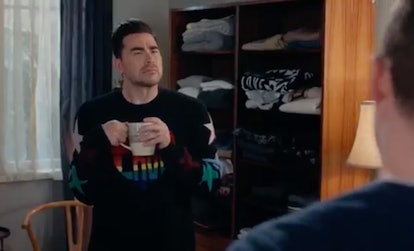David's sweaters can be seen in the 'Schitt's Creek' finale.