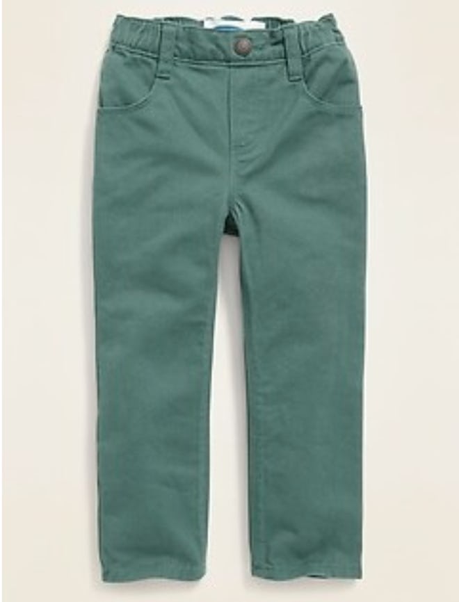 Straight Pull-On Pop-Color Jeans 