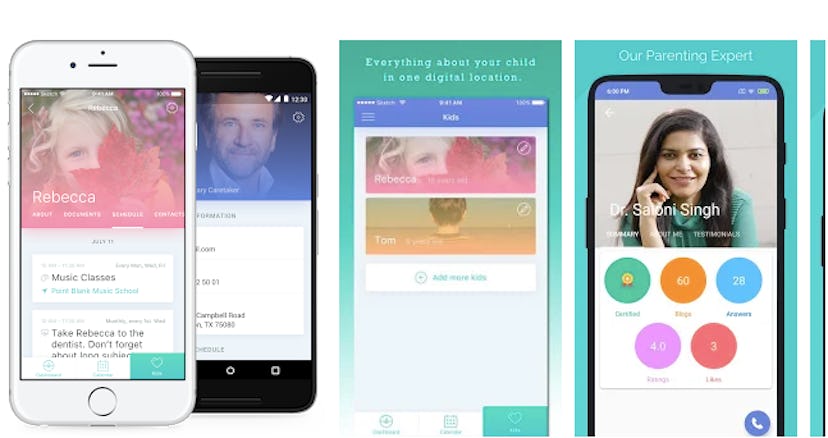 Screenshots of Parentship app interface