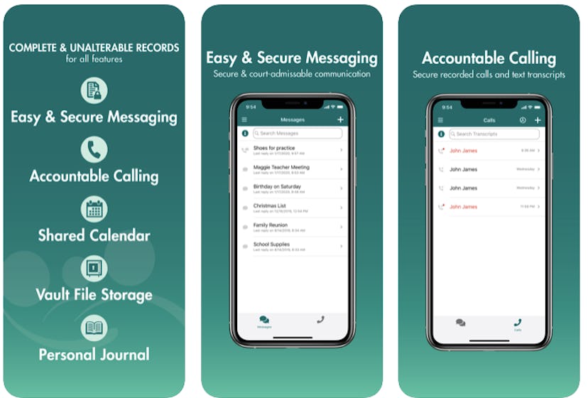 Screenshot of talking parents app interface