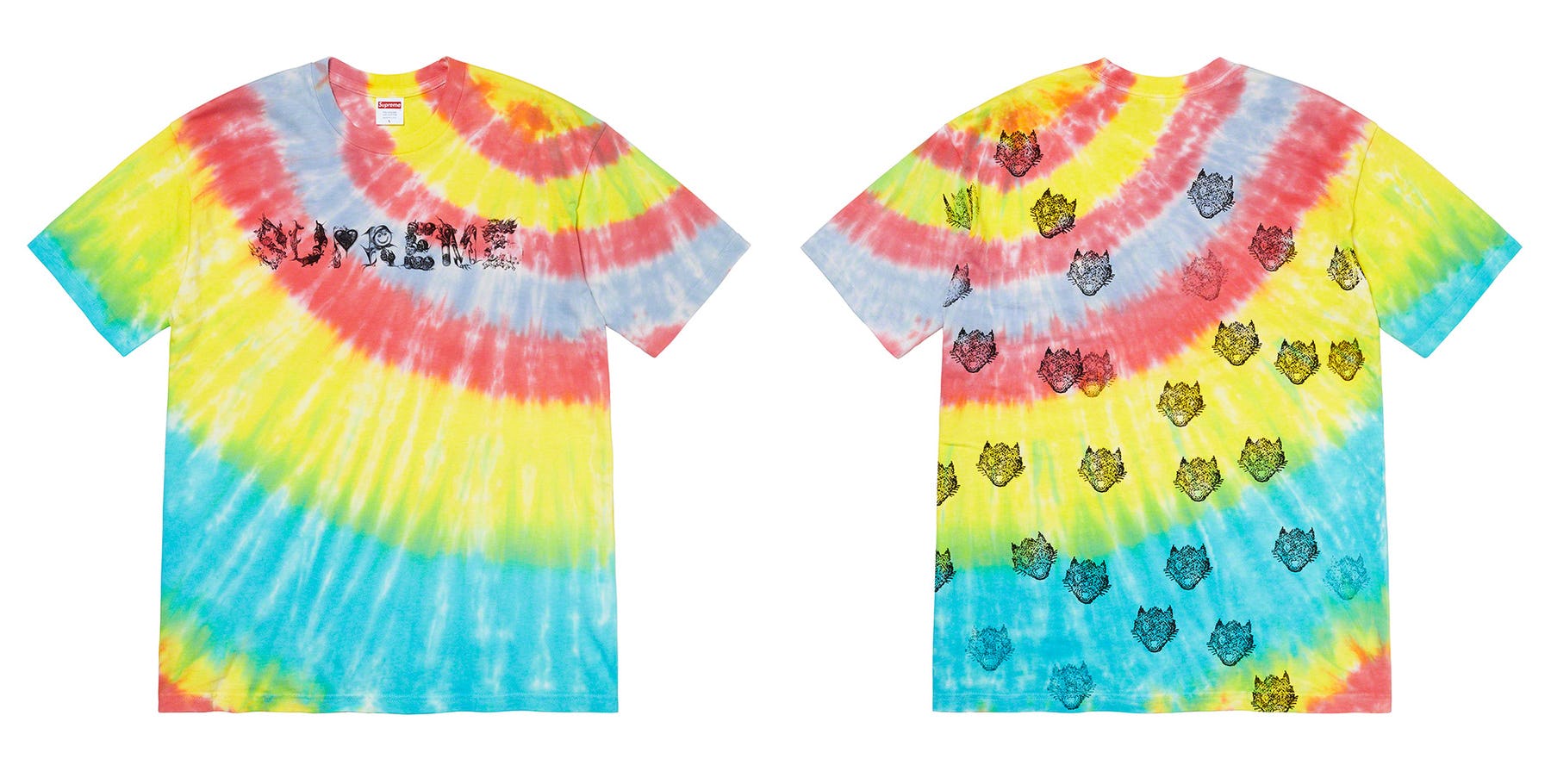 supreme dinosaur tee tie dye