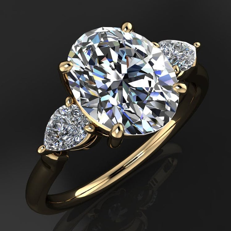 erica ring - 2 carat oval moissanite engagement ring