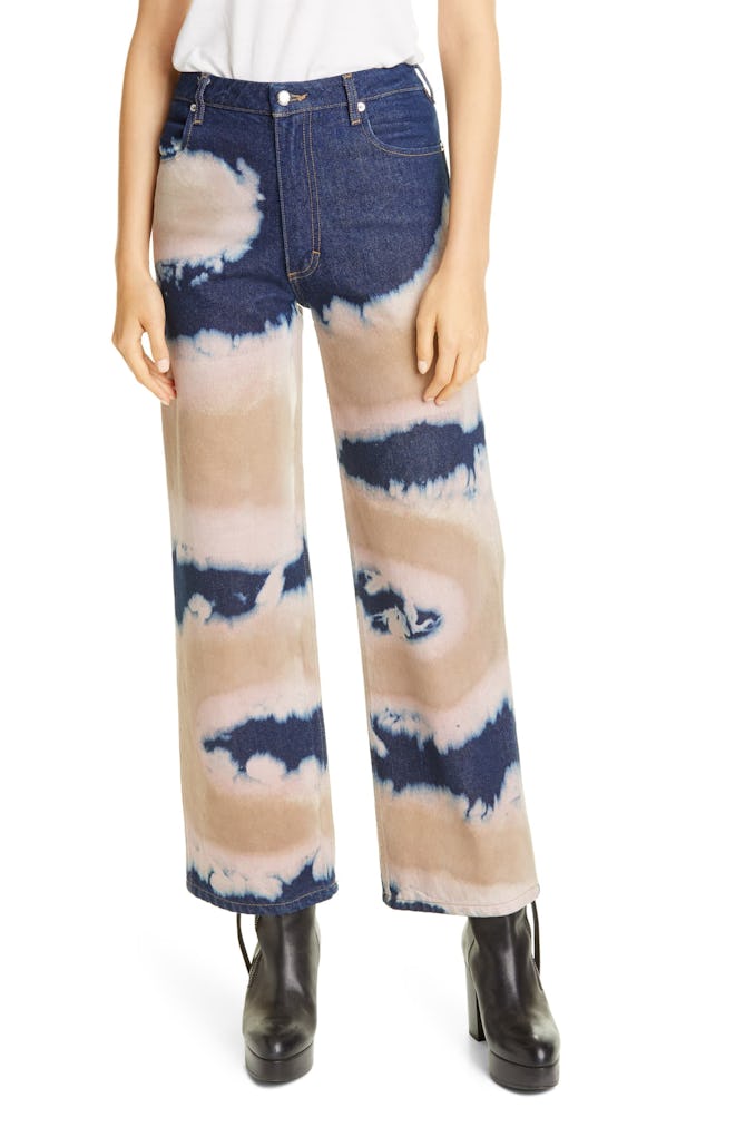 Dyed Wide Leg Jeans