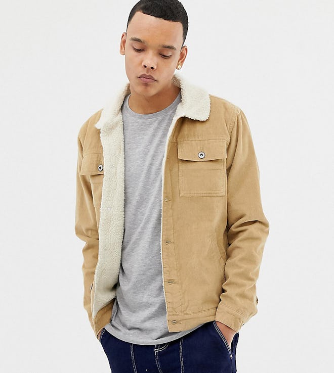 D-Struct TALL Sherpa Lined Cord Trucker Jacket