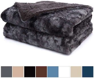 The Connecticut Home Company Luxury Faux Fur Blanket