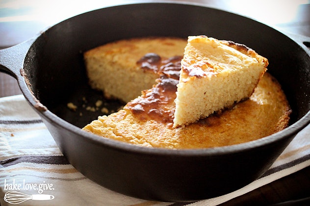 Buttermilk skillet cornbread is one type of bread recipe that can be made without yeast. 