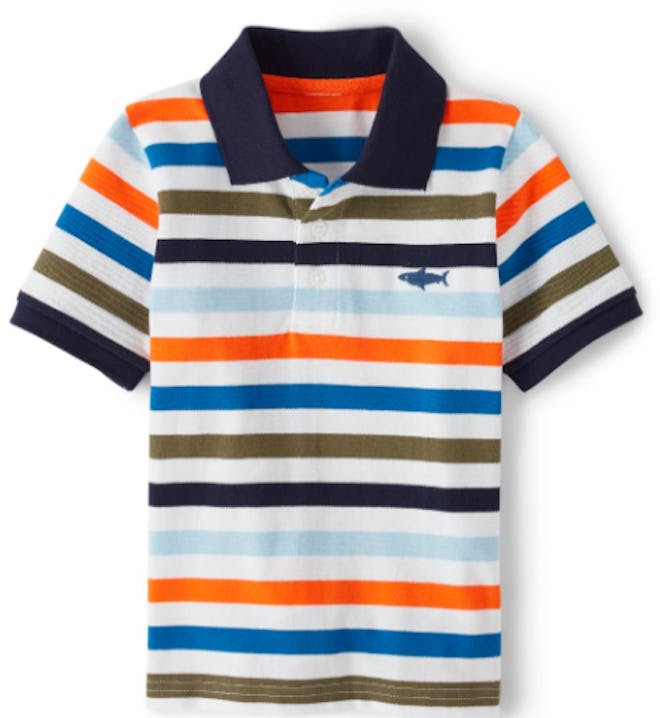 Boys Striped Polo, Whale Hello There