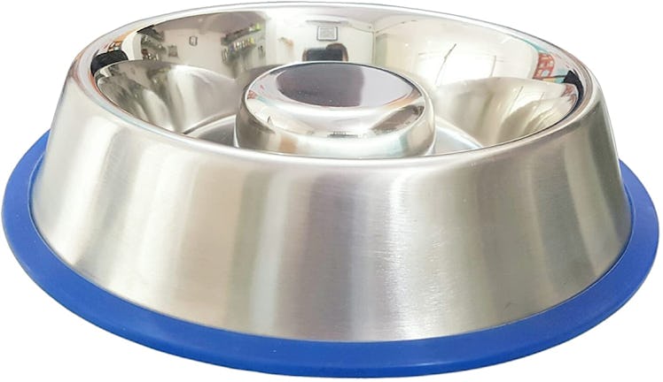 Mr. Peanut's Stainless Steel Interactive Slow Feed Dog Bowl