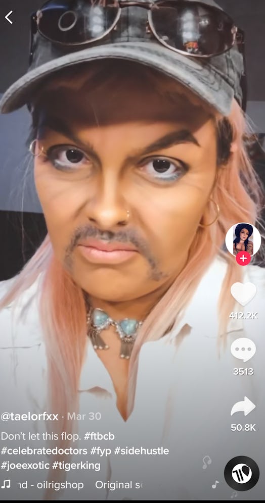 This special effects artist transformed herself into Joe Exotic on TikTok.
