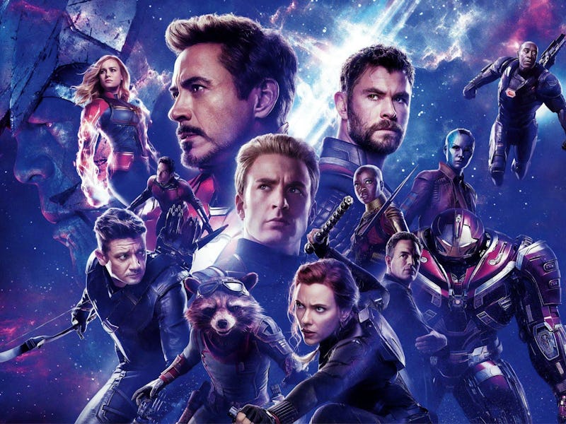 A poster for the Marvel movie 'Avengers: Endgame' with the full cast