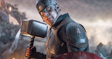 Captain America holding a hammer