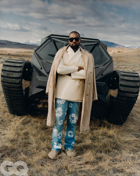 Kanye West at his own West Lake Ranch outside Cody, Wyoming. Photographed by Tyler Mitchell for GQ