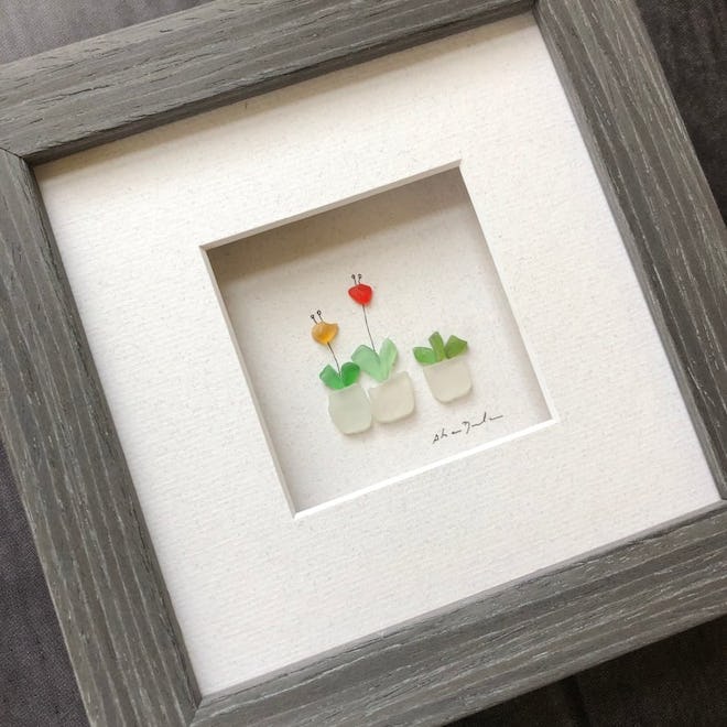 Pebble Art, 5 by 5, Sharon Nowlan, Potted Plants