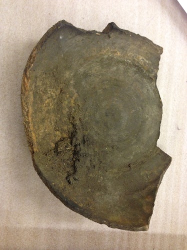 Remains of a chamberpot discovered in Surrey in the United Kingdom.