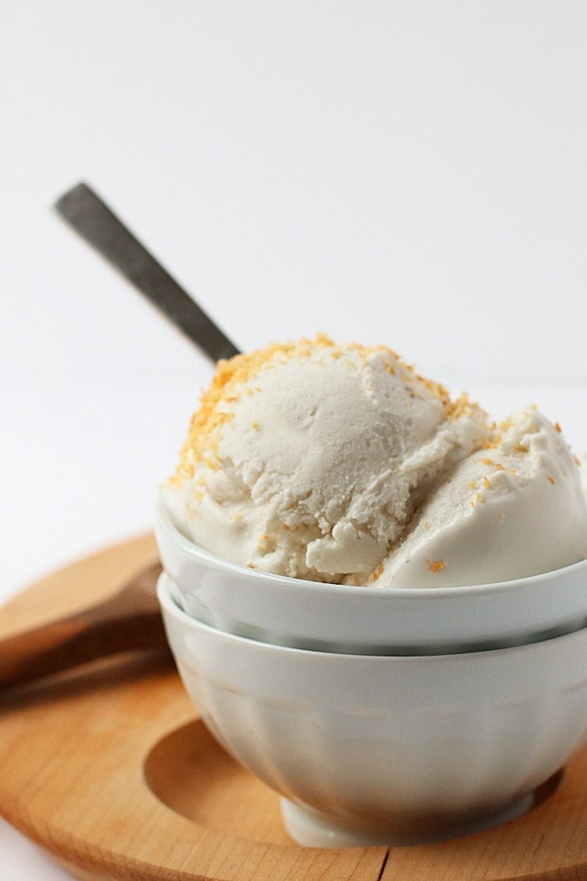 Coconut milk ice cream is great to bake when you're out of dairy milk.