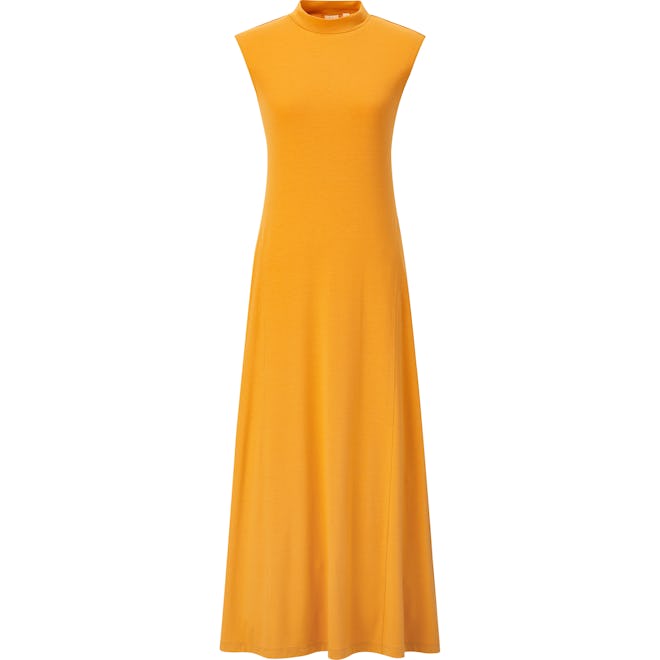 Rayon Crew Neck Sleeveless Dress