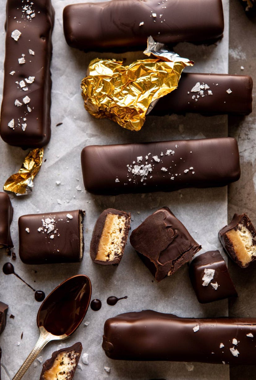 You can bake homemade twix bars when you're out of milk.
