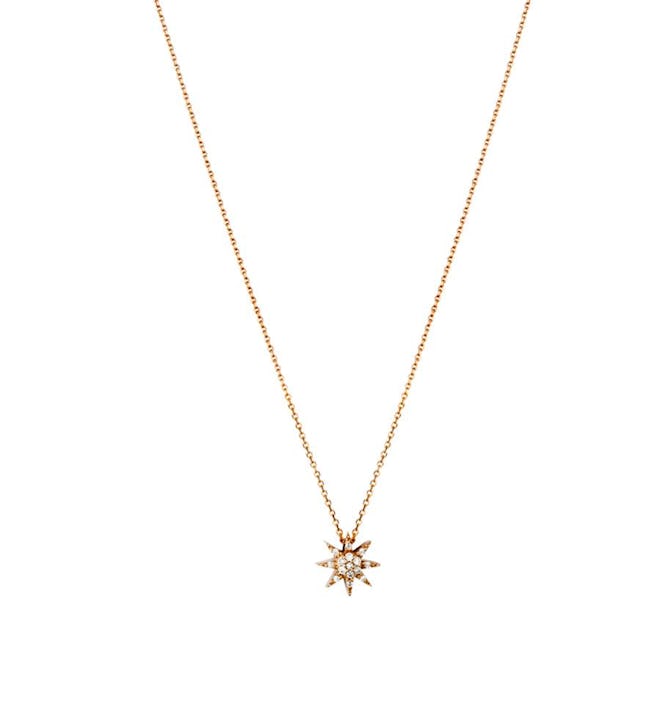 Mini Pave Diamond Sun Necklace