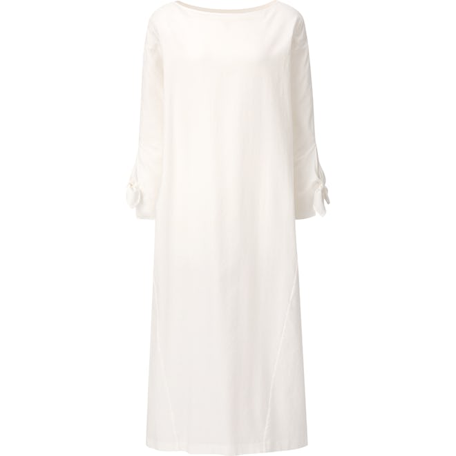 Herringbone Long-Sleeve Long Dress