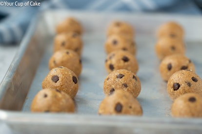 These peanut butter cookie dough protein bites are great to bake when you don't have milk.