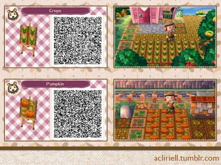 Crops wallpaper QR codes from "Animal Crossing"