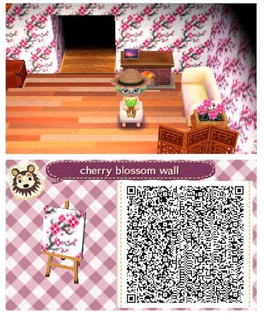 Cherry Blossom wallpaper QR code from "Animal Crossing"