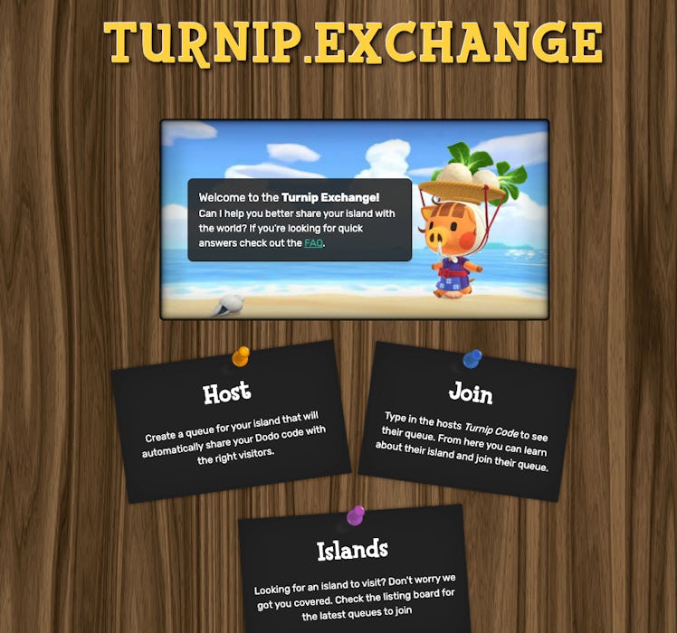 "TURNIP.EXCHANGE" text sign and host, join, and island options