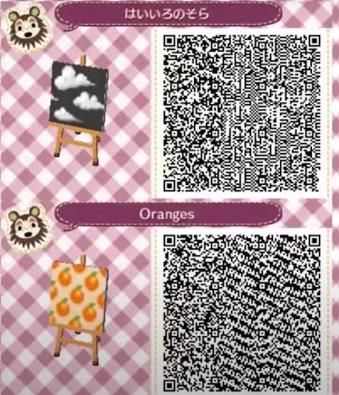 Fresh Oranges and dark clouds wallpaper QR codes from "Animal Crossing"