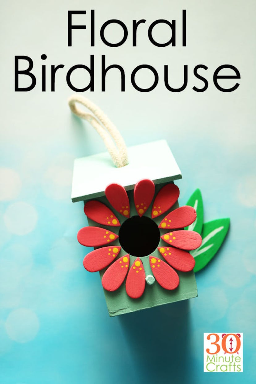 DIY Floral Birdhouse