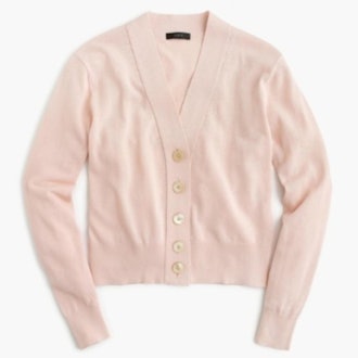 Baby Pink Cropped Lightweight Cardigan