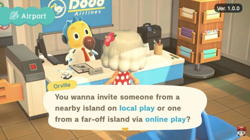 A dialogue segment about having a party in the game 'Animal Crossing: New Horizons'