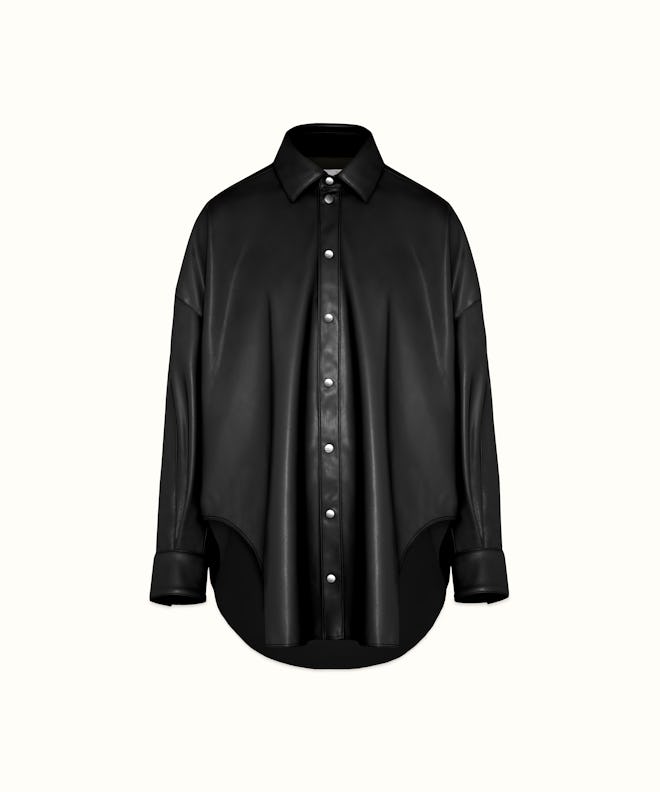 Faux Leather Oversized Shirt