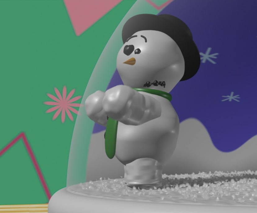 'Knick Knack' tells the story of a snowman who wants to meet some new friends.