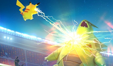 Tyranitar and Pikachu in Pokémon GO