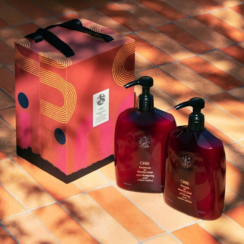 Oribe is one brand with jumbo size shampoos and conditioners.