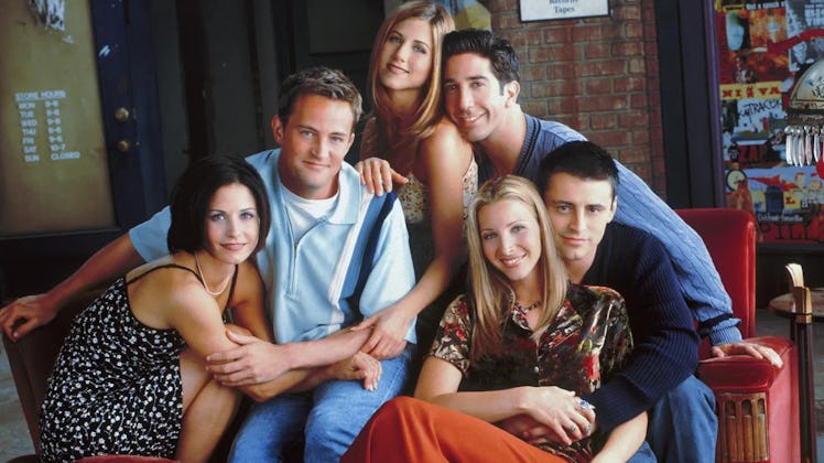 cast of friends on a couch
