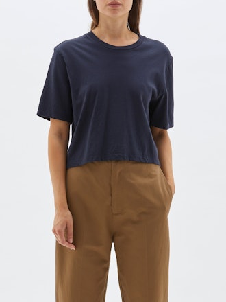 Cropped Boxy Short Sleeve T-Shirt
