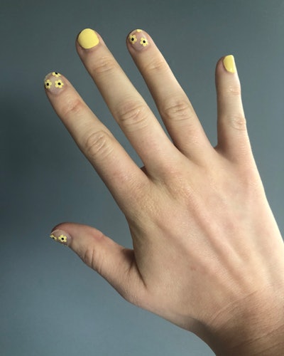 ManiMe's In The Air Spring Collection press-on polish in Not So Mellow Yellow