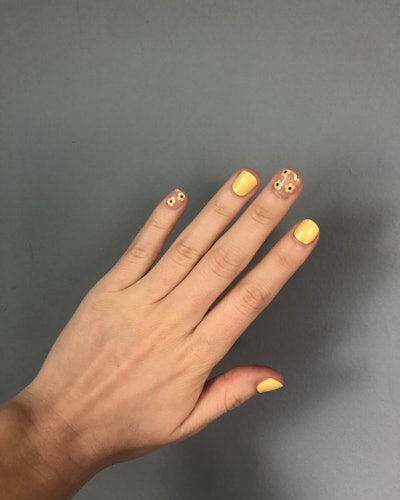 ManiMe's In The Air Spring Collection press-on polish in Not So Mellow Yellow