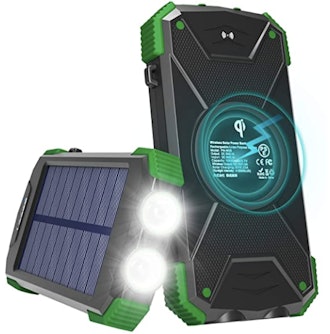Solar Charger with Qi Wireless Charging,