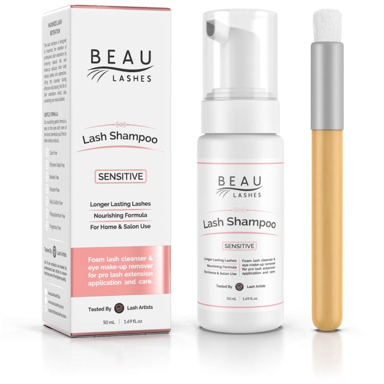 Beau Lashes Eyelash Extension Foam Cleanser Shampoo and Brush