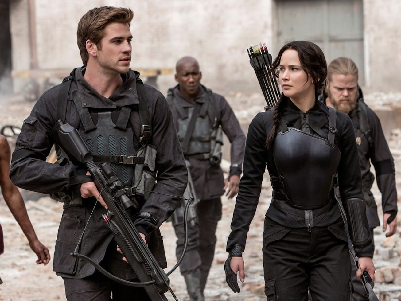 Liam Hemsworth and Jennifer Lawrence in 'The Hunger Games'