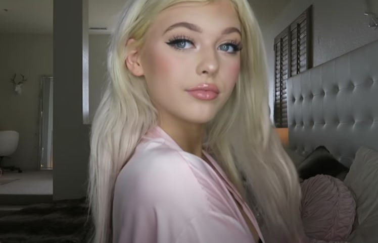 Loren Gray appears in a beauty tutorial on her YouTube channel.